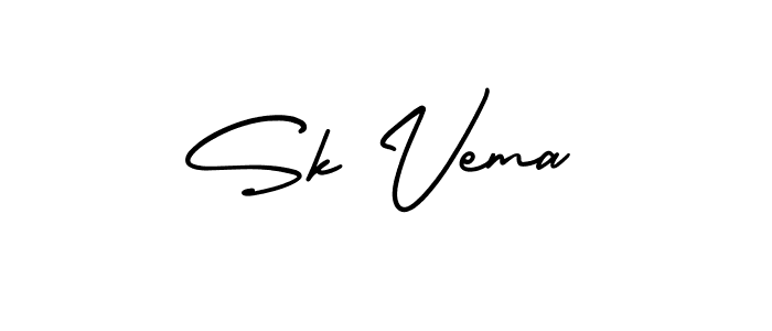 The best way (AmerikaSignatureDemo-Regular) to make a short signature is to pick only two or three words in your name. The name Sk Vema include a total of six letters. For converting this name. Sk Vema signature style 3 images and pictures png