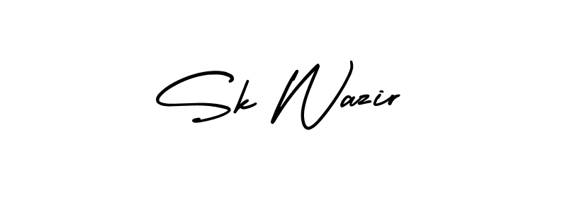 You should practise on your own different ways (AmerikaSignatureDemo-Regular) to write your name (Sk Wazir) in signature. don't let someone else do it for you. Sk Wazir signature style 3 images and pictures png