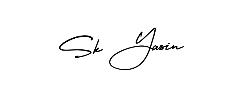 Sk Yasin stylish signature style. Best Handwritten Sign (AmerikaSignatureDemo-Regular) for my name. Handwritten Signature Collection Ideas for my name Sk Yasin. Sk Yasin signature style 3 images and pictures png