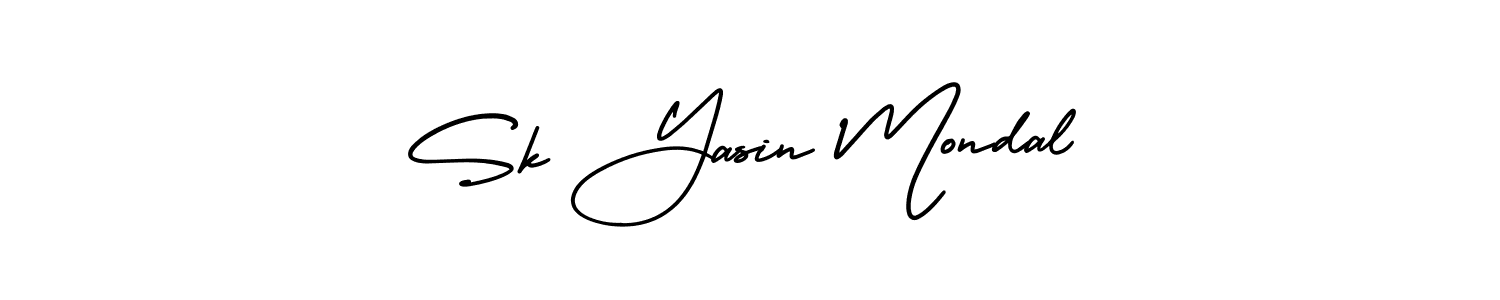 You should practise on your own different ways (AmerikaSignatureDemo-Regular) to write your name (Sk Yasin Mondal) in signature. don't let someone else do it for you. Sk Yasin Mondal signature style 3 images and pictures png