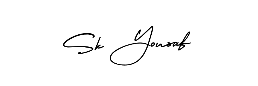 You should practise on your own different ways (AmerikaSignatureDemo-Regular) to write your name (Sk Yousaf) in signature. don't let someone else do it for you. Sk Yousaf signature style 3 images and pictures png