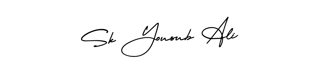 How to make Sk Yousub Ali name signature. Use AmerikaSignatureDemo-Regular style for creating short signs online. This is the latest handwritten sign. Sk Yousub Ali signature style 3 images and pictures png
