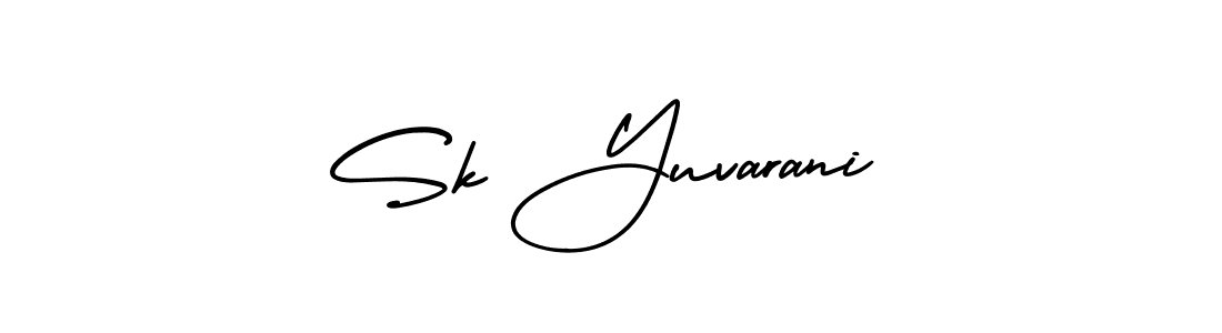 if you are searching for the best signature style for your name Sk Yuvarani. so please give up your signature search. here we have designed multiple signature styles  using AmerikaSignatureDemo-Regular. Sk Yuvarani signature style 3 images and pictures png