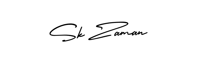 How to make Sk Zaman name signature. Use AmerikaSignatureDemo-Regular style for creating short signs online. This is the latest handwritten sign. Sk Zaman signature style 3 images and pictures png