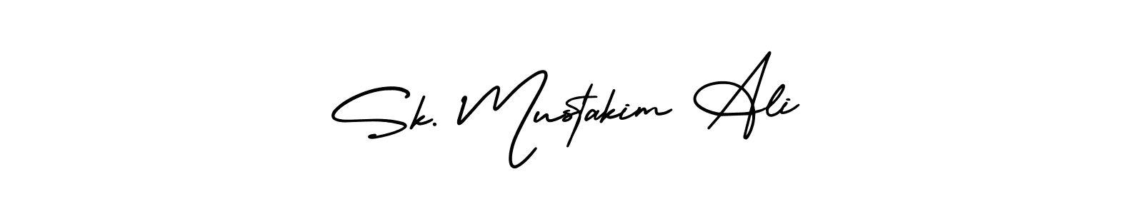 How to make Sk. Mustakim Ali name signature. Use AmerikaSignatureDemo-Regular style for creating short signs online. This is the latest handwritten sign. Sk. Mustakim Ali signature style 3 images and pictures png