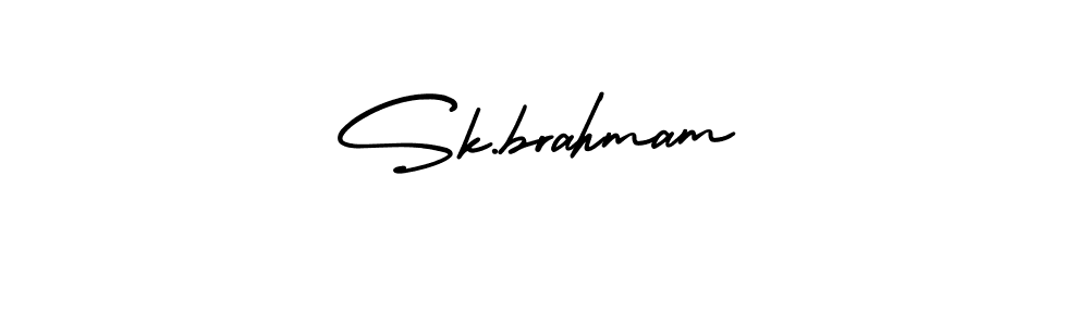 The best way (AmerikaSignatureDemo-Regular) to make a short signature is to pick only two or three words in your name. The name Sk.brahmam include a total of six letters. For converting this name. Sk.brahmam signature style 3 images and pictures png