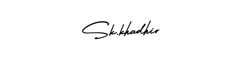 if you are searching for the best signature style for your name Sk.khadhir. so please give up your signature search. here we have designed multiple signature styles  using AmerikaSignatureDemo-Regular. Sk.khadhir signature style 3 images and pictures png