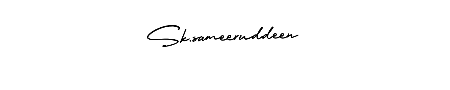 You should practise on your own different ways (AmerikaSignatureDemo-Regular) to write your name (Sk.sameeruddeen) in signature. don't let someone else do it for you. Sk.sameeruddeen signature style 3 images and pictures png