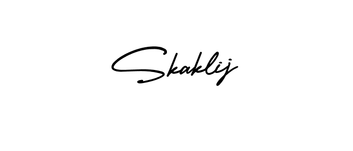 The best way (AmerikaSignatureDemo-Regular) to make a short signature is to pick only two or three words in your name. The name Skaklij include a total of six letters. For converting this name. Skaklij signature style 3 images and pictures png