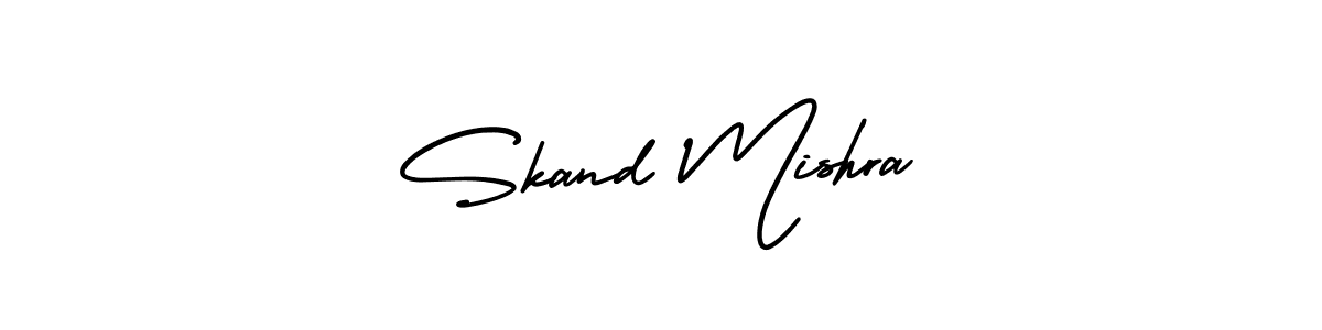 Skand Mishra stylish signature style. Best Handwritten Sign (AmerikaSignatureDemo-Regular) for my name. Handwritten Signature Collection Ideas for my name Skand Mishra. Skand Mishra signature style 3 images and pictures png