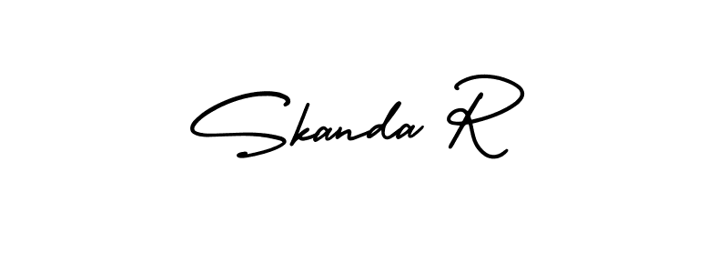 Make a beautiful signature design for name Skanda R. With this signature (AmerikaSignatureDemo-Regular) style, you can create a handwritten signature for free. Skanda R signature style 3 images and pictures png