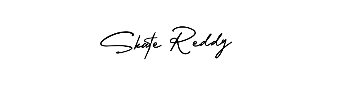 The best way (AmerikaSignatureDemo-Regular) to make a short signature is to pick only two or three words in your name. The name Skate Reddy include a total of six letters. For converting this name. Skate Reddy signature style 3 images and pictures png