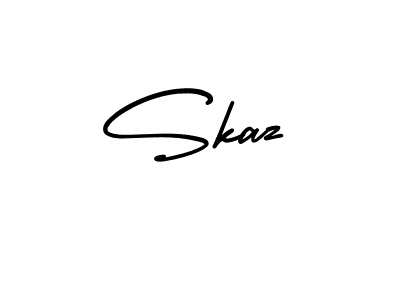 Use a signature maker to create a handwritten signature online. With this signature software, you can design (AmerikaSignatureDemo-Regular) your own signature for name Skaz. Skaz signature style 3 images and pictures png