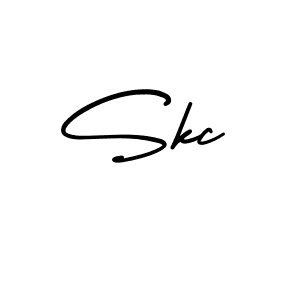 How to make Skc name signature. Use AmerikaSignatureDemo-Regular style for creating short signs online. This is the latest handwritten sign. Skc signature style 3 images and pictures png