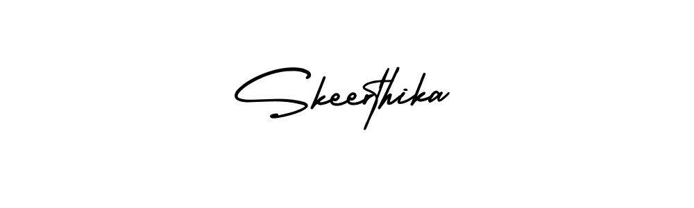 Create a beautiful signature design for name Skeerthika. With this signature (AmerikaSignatureDemo-Regular) fonts, you can make a handwritten signature for free. Skeerthika signature style 3 images and pictures png