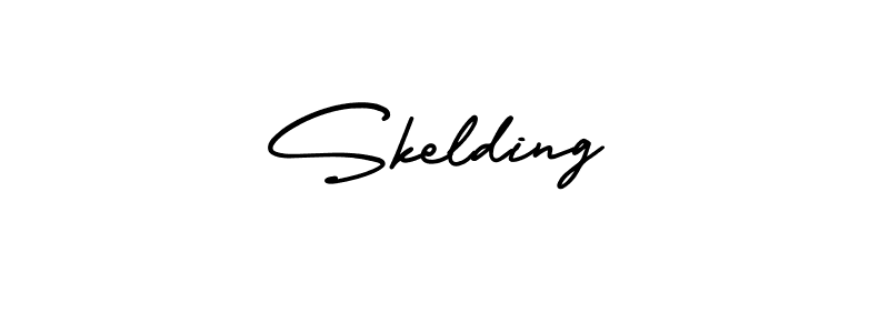 How to make Skelding name signature. Use AmerikaSignatureDemo-Regular style for creating short signs online. This is the latest handwritten sign. Skelding signature style 3 images and pictures png