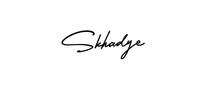 Skhadye stylish signature style. Best Handwritten Sign (AmerikaSignatureDemo-Regular) for my name. Handwritten Signature Collection Ideas for my name Skhadye. Skhadye signature style 3 images and pictures png
