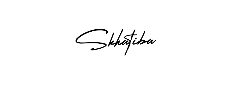 How to Draw Skhatiba signature style? AmerikaSignatureDemo-Regular is a latest design signature styles for name Skhatiba. Skhatiba signature style 3 images and pictures png
