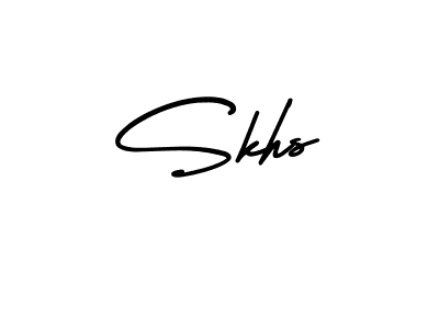 How to Draw Skhs signature style? AmerikaSignatureDemo-Regular is a latest design signature styles for name Skhs. Skhs signature style 3 images and pictures png