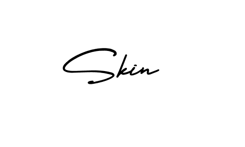 Skin  stylish signature style. Best Handwritten Sign (AmerikaSignatureDemo-Regular) for my name. Handwritten Signature Collection Ideas for my name Skin . Skin  signature style 3 images and pictures png