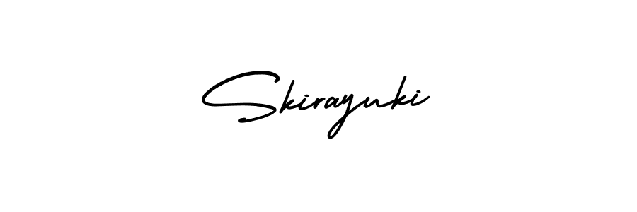 How to make Skirayuki name signature. Use AmerikaSignatureDemo-Regular style for creating short signs online. This is the latest handwritten sign. Skirayuki signature style 3 images and pictures png