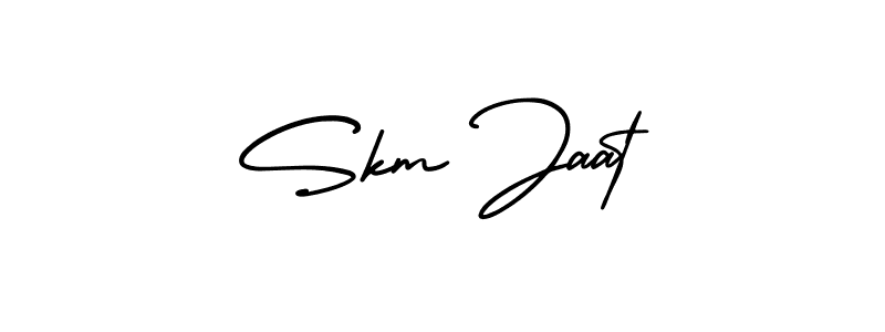 The best way (AmerikaSignatureDemo-Regular) to make a short signature is to pick only two or three words in your name. The name Skm Jaat include a total of six letters. For converting this name. Skm Jaat signature style 3 images and pictures png