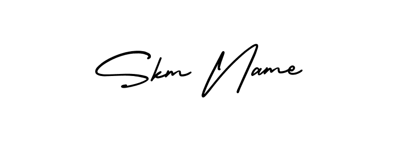 How to make Skm Name name signature. Use AmerikaSignatureDemo-Regular style for creating short signs online. This is the latest handwritten sign. Skm Name signature style 3 images and pictures png