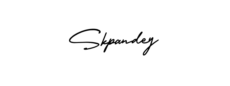 How to make Skpandey name signature. Use AmerikaSignatureDemo-Regular style for creating short signs online. This is the latest handwritten sign. Skpandey signature style 3 images and pictures png