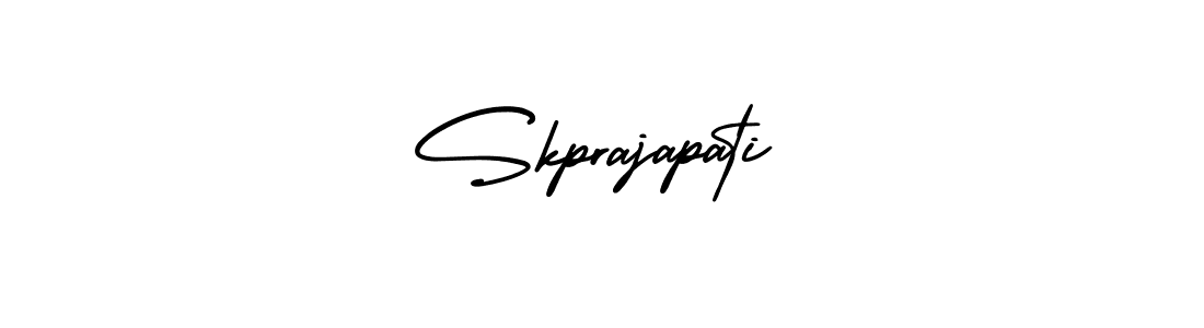 You should practise on your own different ways (AmerikaSignatureDemo-Regular) to write your name (Skprajapati) in signature. don't let someone else do it for you. Skprajapati signature style 3 images and pictures png