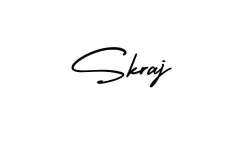 How to Draw Skraj signature style? AmerikaSignatureDemo-Regular is a latest design signature styles for name Skraj. Skraj signature style 3 images and pictures png