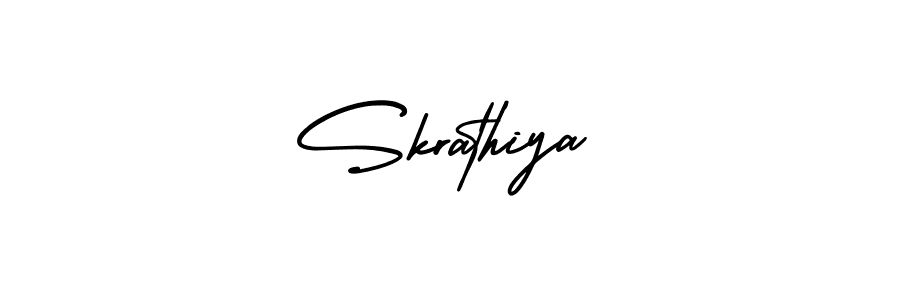 How to make Skrathiya name signature. Use AmerikaSignatureDemo-Regular style for creating short signs online. This is the latest handwritten sign. Skrathiya signature style 3 images and pictures png