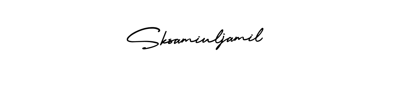 Also You can easily find your signature by using the search form. We will create Sksamiuljamil name handwritten signature images for you free of cost using AmerikaSignatureDemo-Regular sign style. Sksamiuljamil signature style 3 images and pictures png