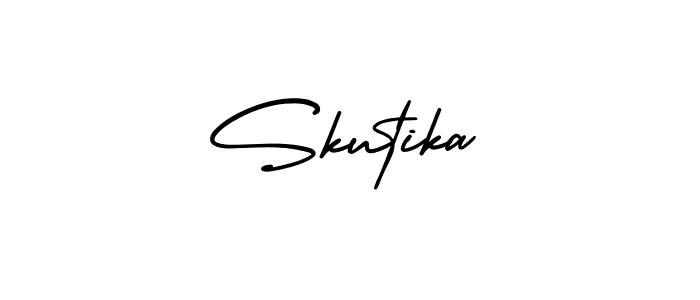 Create a beautiful signature design for name Skutika. With this signature (AmerikaSignatureDemo-Regular) fonts, you can make a handwritten signature for free. Skutika signature style 3 images and pictures png