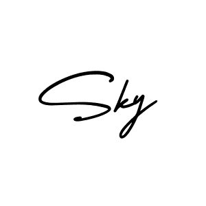 How to make Sky name signature. Use AmerikaSignatureDemo-Regular style for creating short signs online. This is the latest handwritten sign. Sky signature style 3 images and pictures png