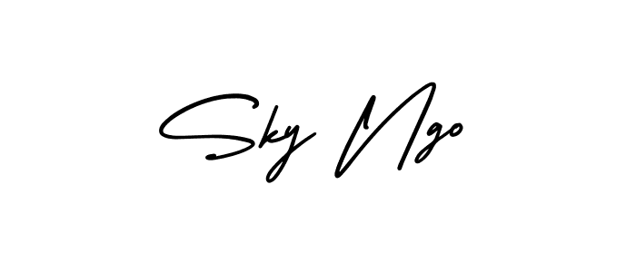 AmerikaSignatureDemo-Regular is a professional signature style that is perfect for those who want to add a touch of class to their signature. It is also a great choice for those who want to make their signature more unique. Get Sky Ngo name to fancy signature for free. Sky Ngo signature style 3 images and pictures png