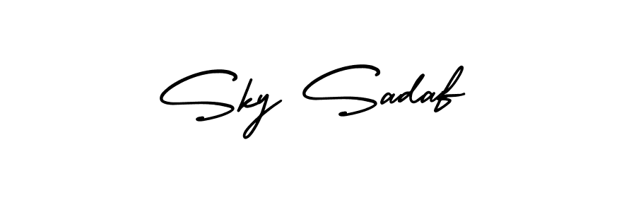 This is the best signature style for the Sky Sadaf name. Also you like these signature font (AmerikaSignatureDemo-Regular). Mix name signature. Sky Sadaf signature style 3 images and pictures png