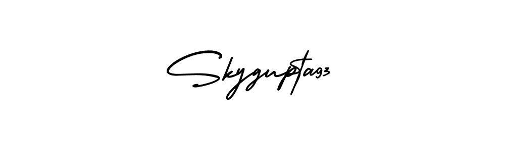 Also You can easily find your signature by using the search form. We will create Skygupta93 name handwritten signature images for you free of cost using AmerikaSignatureDemo-Regular sign style. Skygupta93 signature style 3 images and pictures png