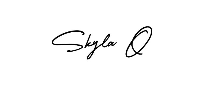 Make a beautiful signature design for name Skyla O. With this signature (AmerikaSignatureDemo-Regular) style, you can create a handwritten signature for free. Skyla O signature style 3 images and pictures png