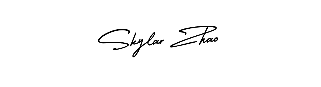 How to make Skylar Zhao name signature. Use AmerikaSignatureDemo-Regular style for creating short signs online. This is the latest handwritten sign. Skylar Zhao signature style 3 images and pictures png