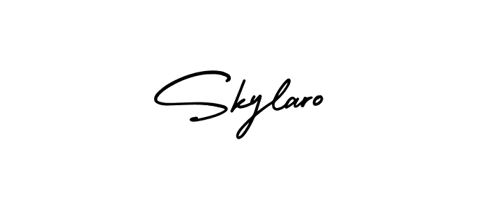 You should practise on your own different ways (AmerikaSignatureDemo-Regular) to write your name (Skylaro) in signature. don't let someone else do it for you. Skylaro signature style 3 images and pictures png