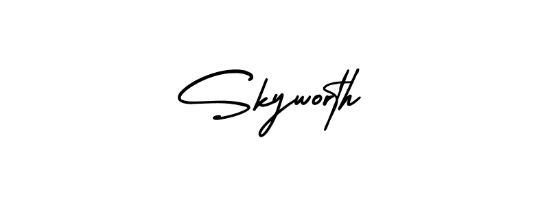 The best way (AmerikaSignatureDemo-Regular) to make a short signature is to pick only two or three words in your name. The name Skyworth include a total of six letters. For converting this name. Skyworth signature style 3 images and pictures png