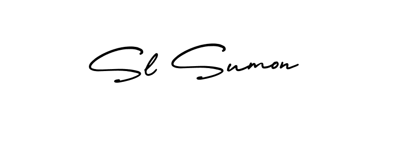 Use a signature maker to create a handwritten signature online. With this signature software, you can design (AmerikaSignatureDemo-Regular) your own signature for name Sl Sumon. Sl Sumon signature style 3 images and pictures png