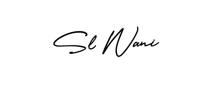 Sl Wani stylish signature style. Best Handwritten Sign (AmerikaSignatureDemo-Regular) for my name. Handwritten Signature Collection Ideas for my name Sl Wani. Sl Wani signature style 3 images and pictures png