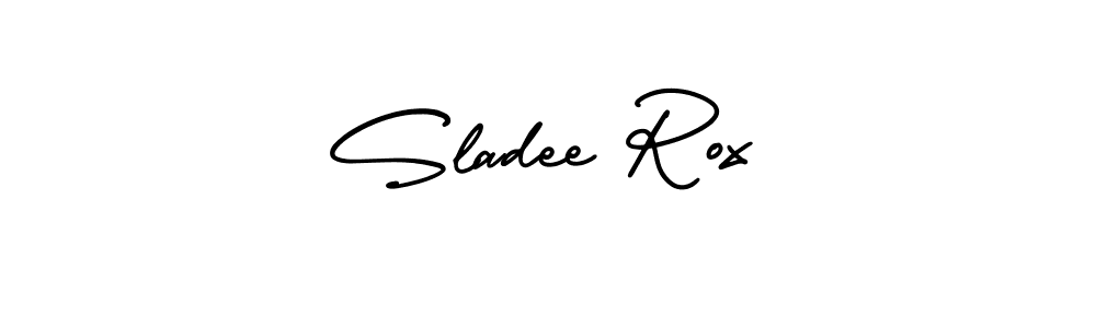 Create a beautiful signature design for name Sladee Rox. With this signature (AmerikaSignatureDemo-Regular) fonts, you can make a handwritten signature for free. Sladee Rox signature style 3 images and pictures png
