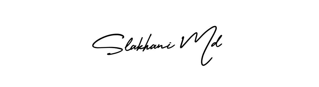 How to make Slakhani Md name signature. Use AmerikaSignatureDemo-Regular style for creating short signs online. This is the latest handwritten sign. Slakhani Md signature style 3 images and pictures png