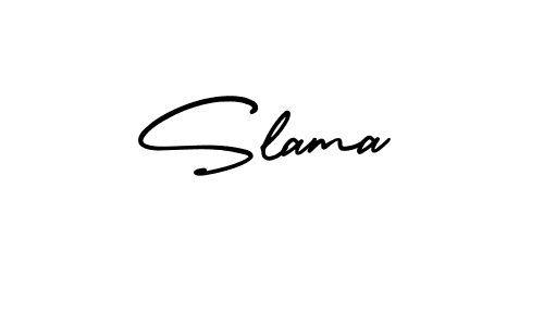 It looks lik you need a new signature style for name Slama. Design unique handwritten (AmerikaSignatureDemo-Regular) signature with our free signature maker in just a few clicks. Slama signature style 3 images and pictures png