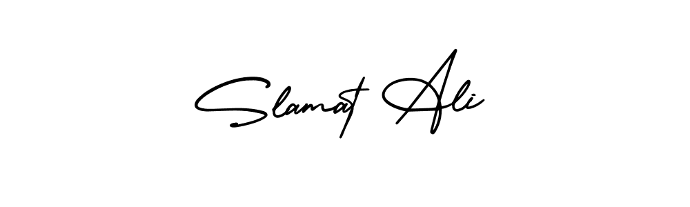 How to Draw Slamat Ali signature style? AmerikaSignatureDemo-Regular is a latest design signature styles for name Slamat Ali. Slamat Ali signature style 3 images and pictures png