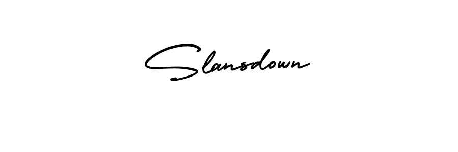 Use a signature maker to create a handwritten signature online. With this signature software, you can design (AmerikaSignatureDemo-Regular) your own signature for name Slansdown. Slansdown signature style 3 images and pictures png