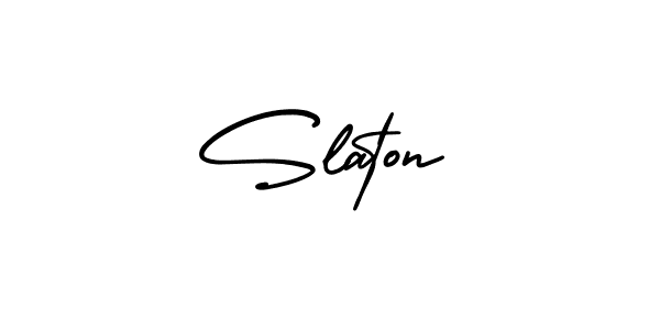 Slaton stylish signature style. Best Handwritten Sign (AmerikaSignatureDemo-Regular) for my name. Handwritten Signature Collection Ideas for my name Slaton. Slaton signature style 3 images and pictures png