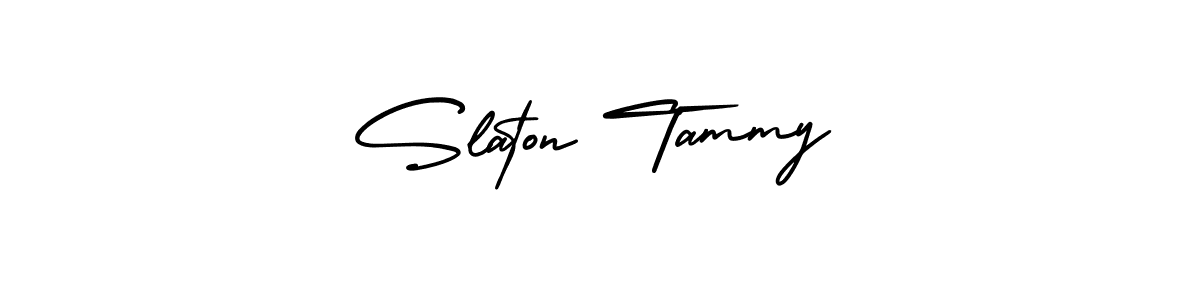 How to make Slaton Tammy signature? AmerikaSignatureDemo-Regular is a professional autograph style. Create handwritten signature for Slaton Tammy name. Slaton Tammy signature style 3 images and pictures png